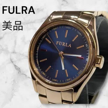오늘만 500엔 할인 FULRA 훌라 손목시계 네이비 골드 작동품