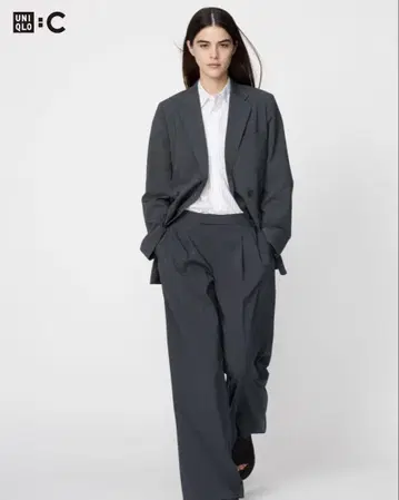 UNIQLO C: 감동 턱 와이드 팬츠 S 사이즈