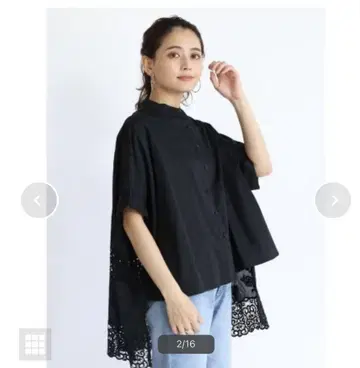 fennel 페넬 야마다야 백 레이스 절개 블라우스