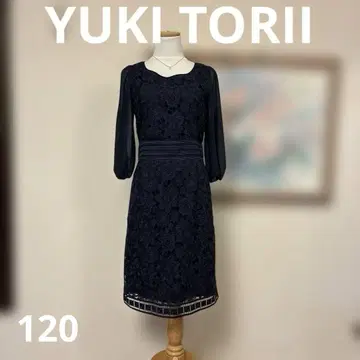 YUKI TORII 네이비 플라워 레이스 원피스