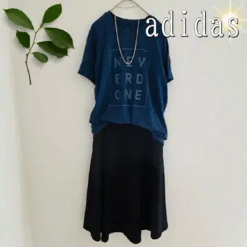 adidas 로고 티셔츠 (S) 네이비 릴랙스 실루엣