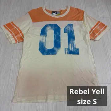 Rebel Yell 넘버 프린트 티셔츠 01 오렌지/크림 USA