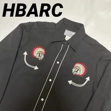 HBARC 60년대 인디언 헤드 자수 허리 셔츠
