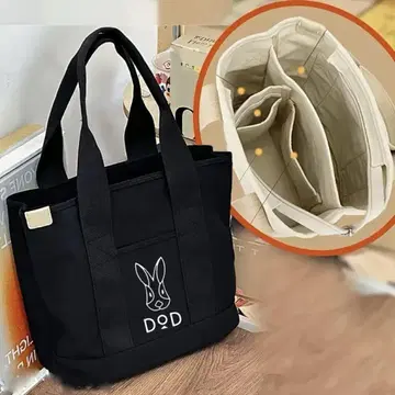 DOD 토끼 로고 토트백 블랙