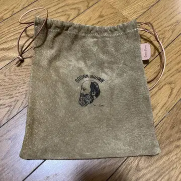 BROWN BROWN 스웨이드 드로우스트링 백