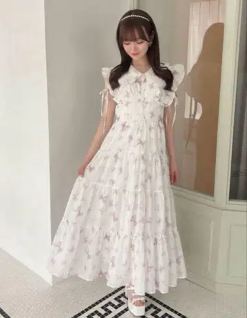 evelyn 오리지널 리본 무늬 OP AnMILLE