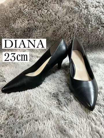 [새상품급] DIANA 힐 스틸레토 블랙 가죽 23cm