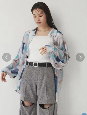 MURUA 뉴앙스 프린트 오버 셔츠
