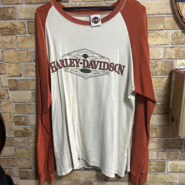 Harley-Davidson 긴팔 셔츠 오렌지/화이트