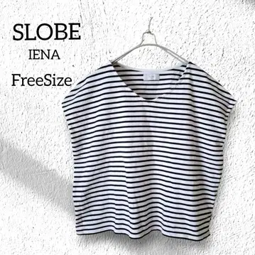SLOBE IENA 보더 슬리브리스 티셔츠 프리 사이즈