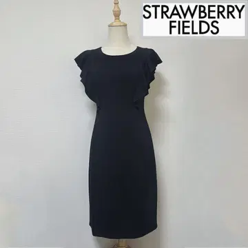 스트로베리필즈 소매 프릴 포멀 원피스