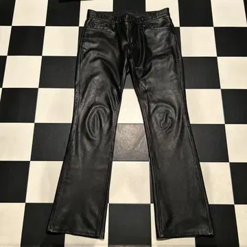 DEEP BLUE cowhide leather pants