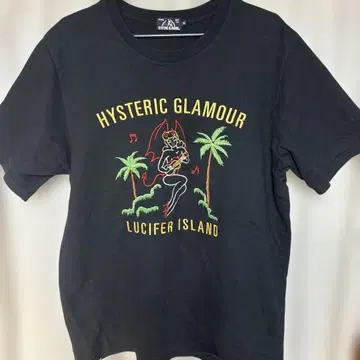 HYSTERIC GLAMOUR 루시퍼 아일랜드 자수 티셔츠 새상품급