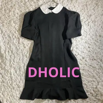 블랙 반팔 미니 원피스 머메이드 라인