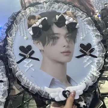 부채 데코 부채 커버 원형 고양이 귀 레오파드 무늬