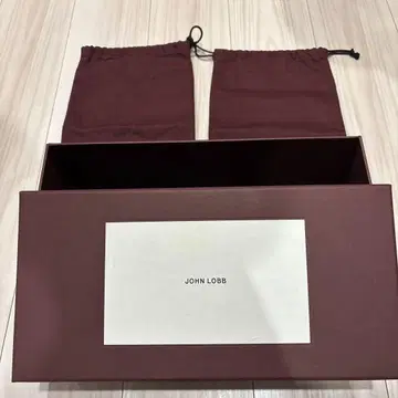 JOHN LOBB 버건디 수납 상자와 봉투 2개
