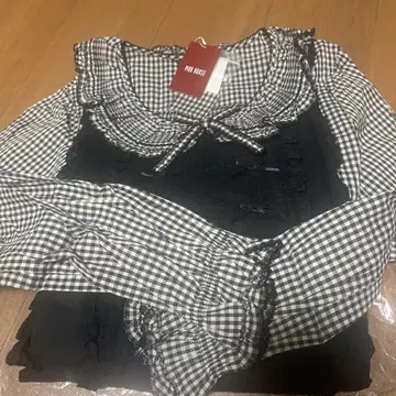 최종 가격 인하, 새상품 택 포함, 핑크하우스, 앞치마 롱 원피스, 블랙