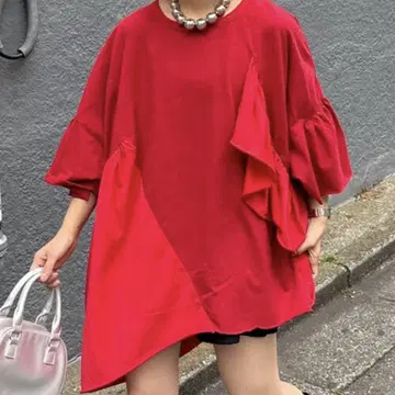 etsinta 리메이크 프릴 오버 TEE 레드