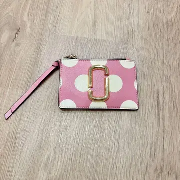 MARC JACOBS 프래그먼트 케이스 폴카 도트 핑크 골드 지갑