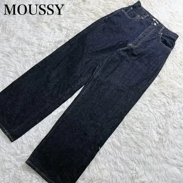 [새상품급] MOUSSY 마우지 하이웨스트 루즈 스트레이트 데님 26