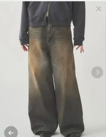 RUST WIDE DENIM PANTS 블랙 사이즈 4