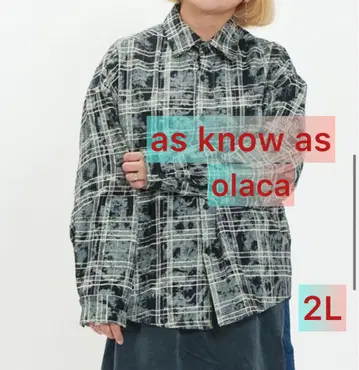 아즈노우아즈 오오라카 모야 체크 셔츠 BK 15호 2XL