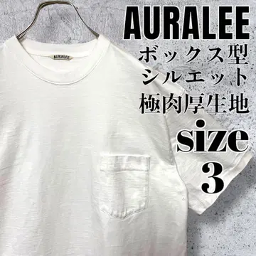 [극두꺼운 원단] AURALEE 오라리 스탠드업 포켓 티셔츠 화이트 3