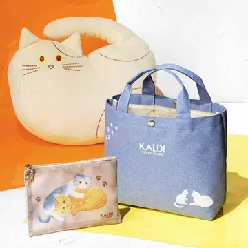 KALDI 칼디 고양이 백 프리미엄 토트백 쿠션 파우치