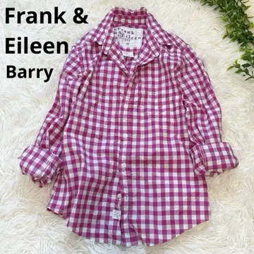 Frank & Eileen Barry XS 핑크 체크 셔츠