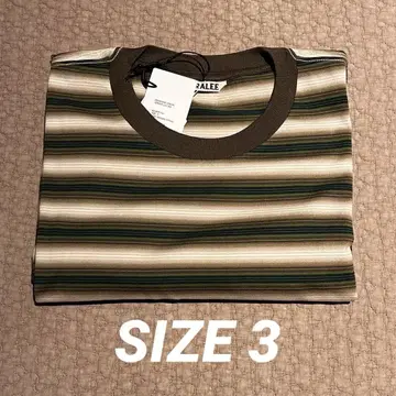 AURALEE GRADIENT STRIPE JERSEY L/S TEE 3
