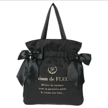 Maison de FLEUR 더블 리본 개더 토트백