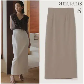 새상품 anuans 아뉴앙스 더블 새틴 타이트 스커트 베이지 S