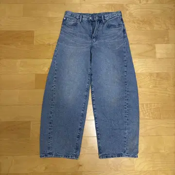GU 와이드 실루엣 데님 28 버너 가공품