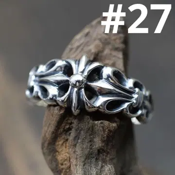 27호 실버 925 릴리 크로스 반지 Silver925