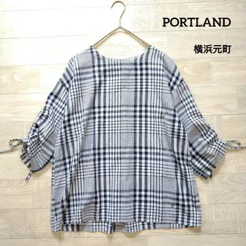 PORTLAND 포틀랜드 리본 코튼 블라우스 3 요코하마 모토마치