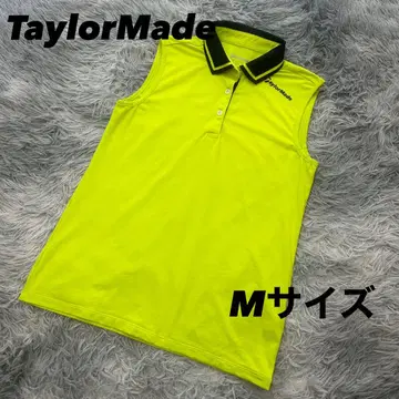 컨디션 최상 테일러메이드 슬리브리스 폴로 셔츠 옐로우 그린 M 사이즈