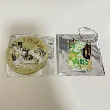 죠죠 월드 홀로그램 캔뱃지 아크릴 키링 쿠죠 죠린 세트