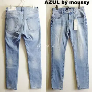 새상품 AZUL BY MOUSSY 퍼펙트 데님 강력 스트레치 하늘색