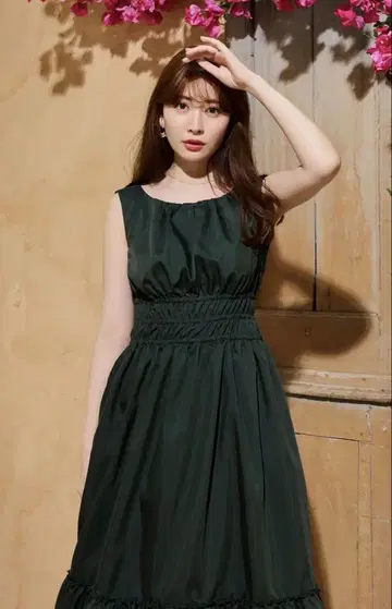 Herlipto Riviera Double Bow Dress forest