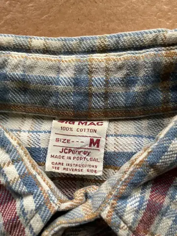70's vintage BIG MAC 체크 무늬 플란넬 셔츠 M 사이즈