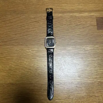 수동 와인딩 시계 블랙 가죽 스퀘어