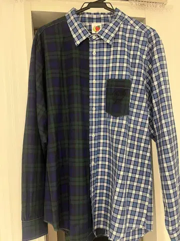 스카이하이팜 24AW 체크 셔츠 블루 x 그린 사이즈 L