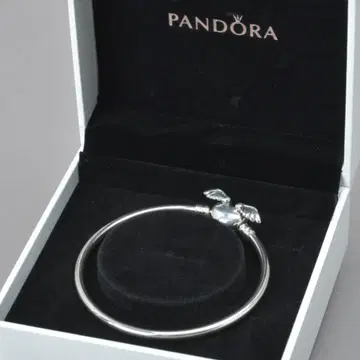 미품 PANDORA 뱅글 SV 925 하트 팔찌 박스 포함 날개