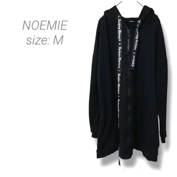 [노에미] NOEMIE 풀 집업 후드티 롱 기장 블랙 곰 프린트
