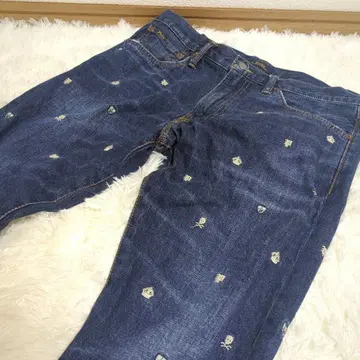 Polo RALPH LAUREN 스컬 자수 스트레이트 데님 32 x 32