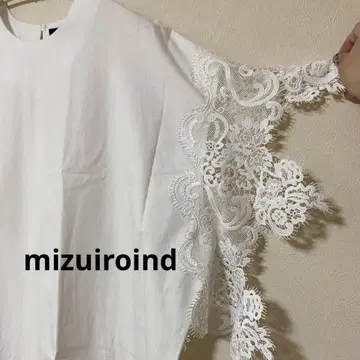 [ mizuiroind ] 비대칭 소매 레이스 원피스