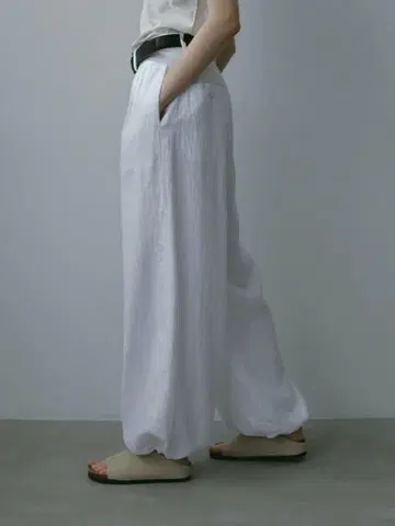 ETRE TOKYO 드로스트 헴 린넨 와이드 팬츠 sizeM