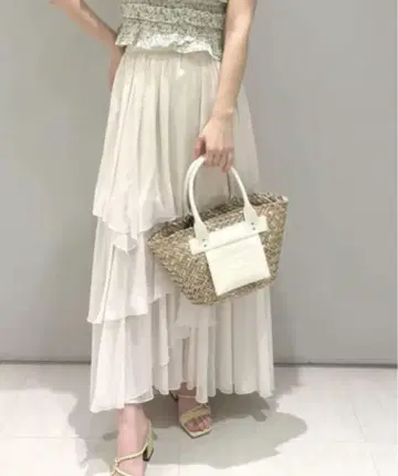 즉시 구매 가능 LILYBROWN 쉬폰 티어드 롱 스커트