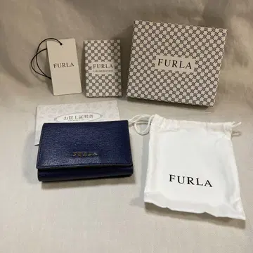 FURLA 3단 폴더형 미니 지갑 네이비