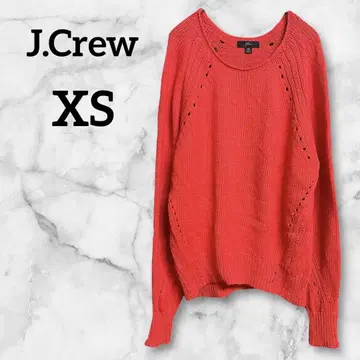 새상품급 J.Crew [XS] 제이크루 주홍색 니트 스웨터 시스루